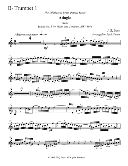 Adagio from Sonata No. 3 for Violin and Continuo, BWV 1016