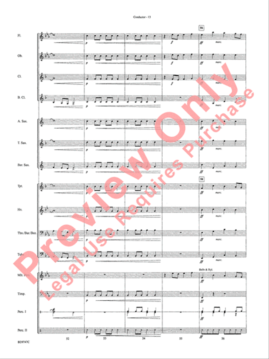 The Torch Burns Bright Concert Band scores gallery preview page 16