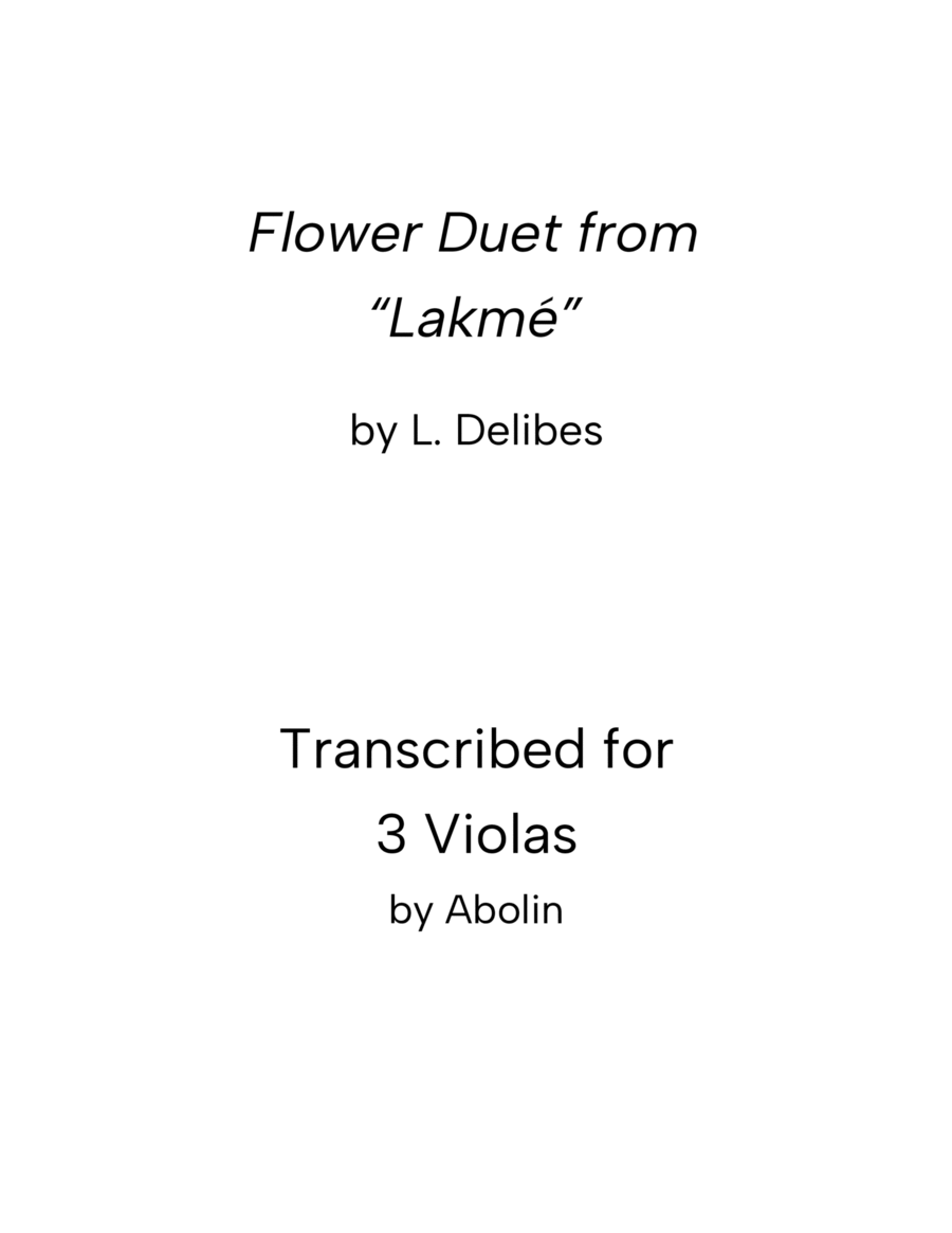 Delibes: Flower Duet from "Lakmé" - Viola Trio image number null