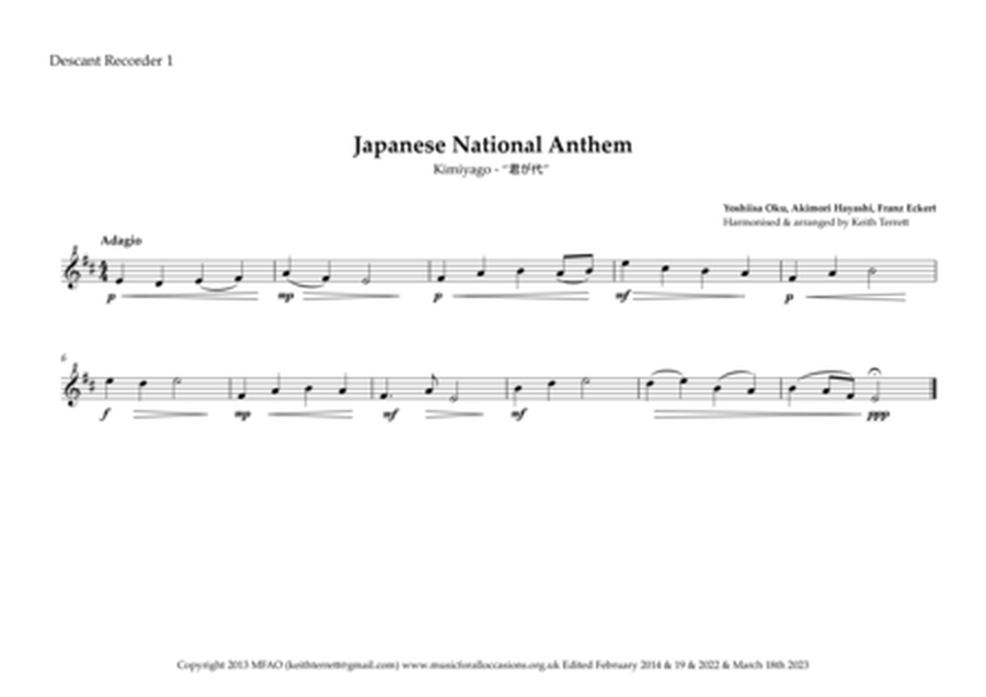 Japanese National Anthem (Kimiyago - "君が代" ) for Recorder Consort image number null