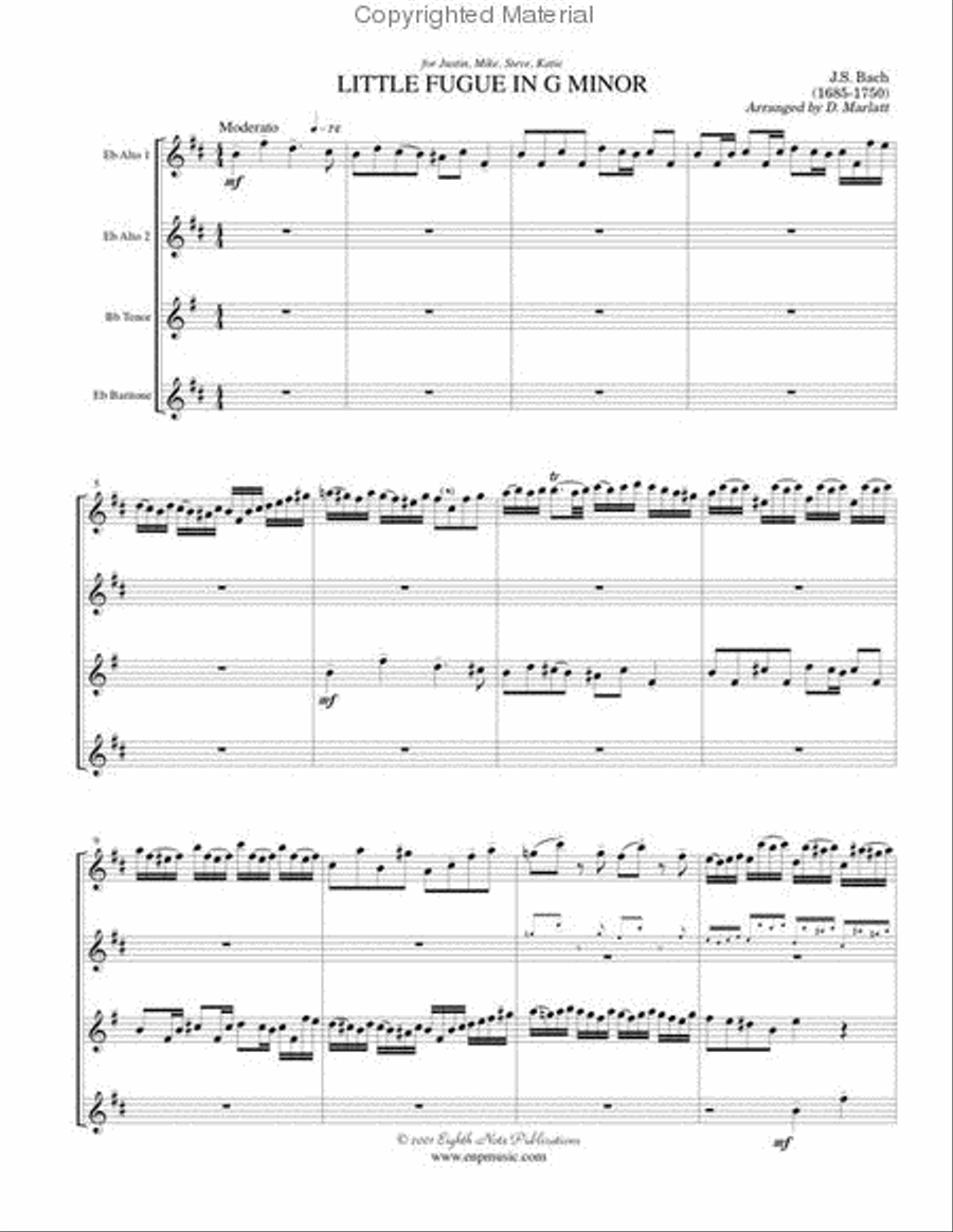 Little Fugue Small Ensemble scores gallery preview page 2