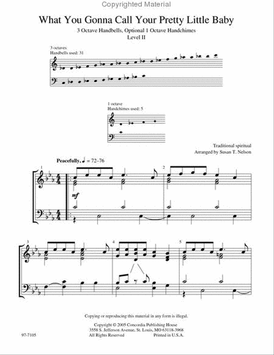 What You Gonna Call Your Pretty Little Baby Handbell Choir scores gallery preview page 2