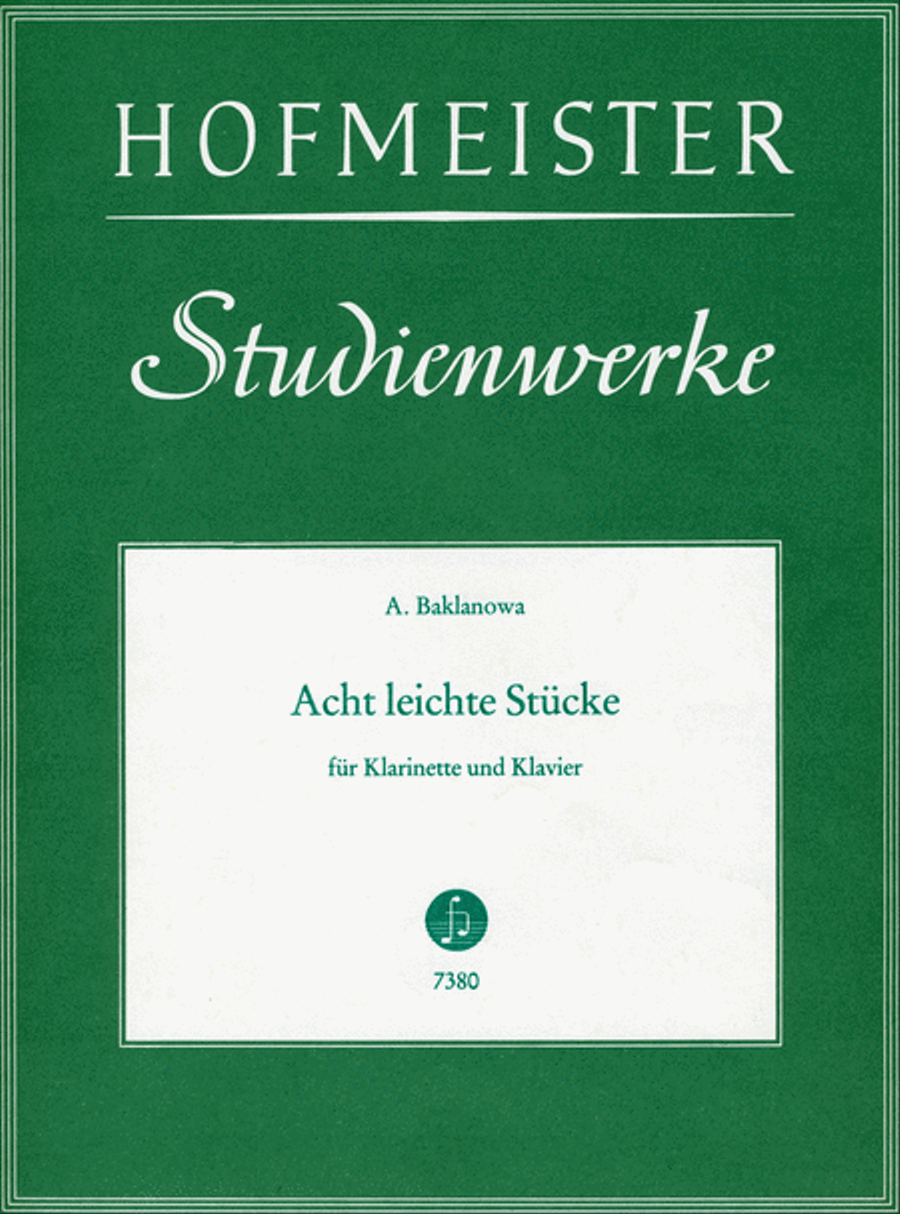Acht Stücke für Klarinette und Klavier Clarinet Solo scores gallery preview page 1