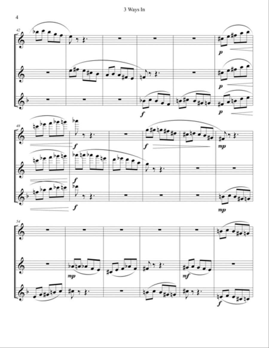 3 Ways In: 1. In The Air 2. Meditation 3. Jexatonic Woodwind Trio scores gallery preview page 5