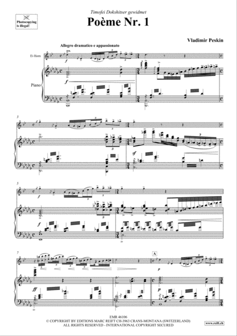 Poeme No. 1 Horn scores gallery preview page 4