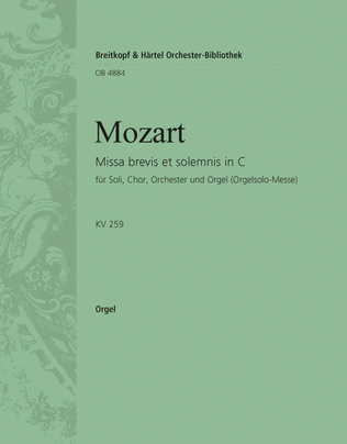 Book cover for Missa brevis et solemnis in C K. 259
