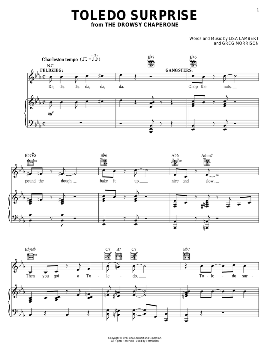 Toledo Surprise Piano, Vocal, Guitar scores gallery preview page 1