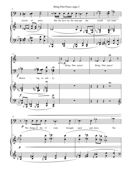 4. Bring Him Peace (All Heaven and it was One Hour Old) : SATB Choir & Piano image number null