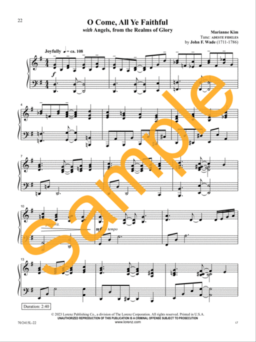 Come, Let Us Adore Him Piano Solo scores gallery preview page 19