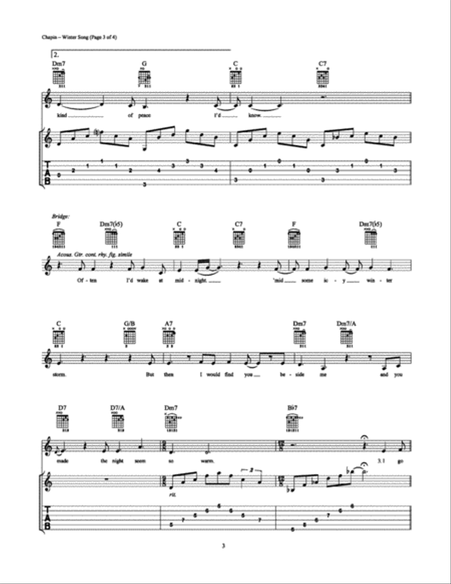 Winter Song Electric Guitar scores gallery preview page 3