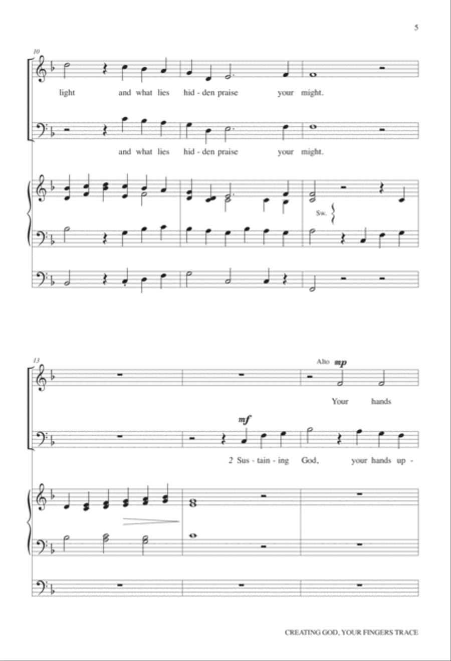 Creating God, Your Fingers Trace 4-Part scores gallery preview page 5