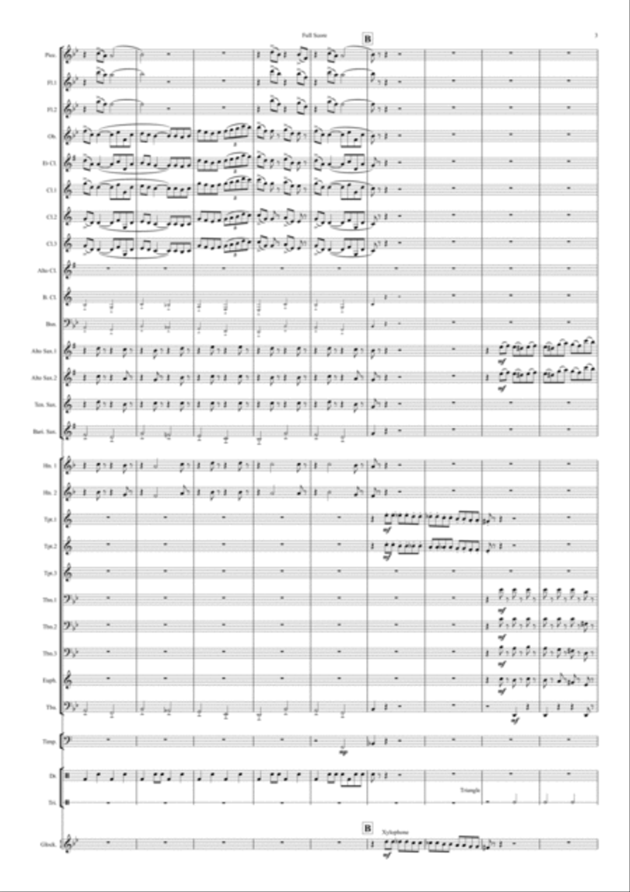 Sortie 1 (Organ solo transcribed for Symphonic Concert Band) Concert Band scores gallery preview page 3