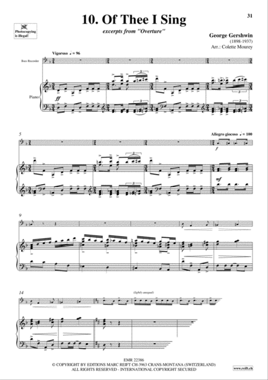 Gershwin 20 Greatest Hits Bass Recorder scores gallery preview page 12