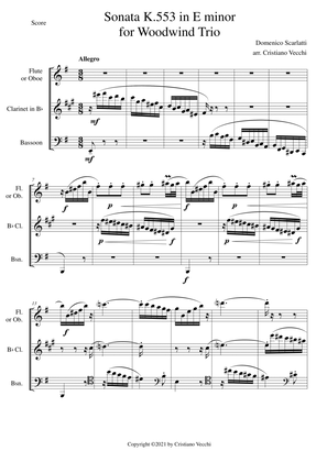 Sonata K.553 in E minor for Woodwind Trio
