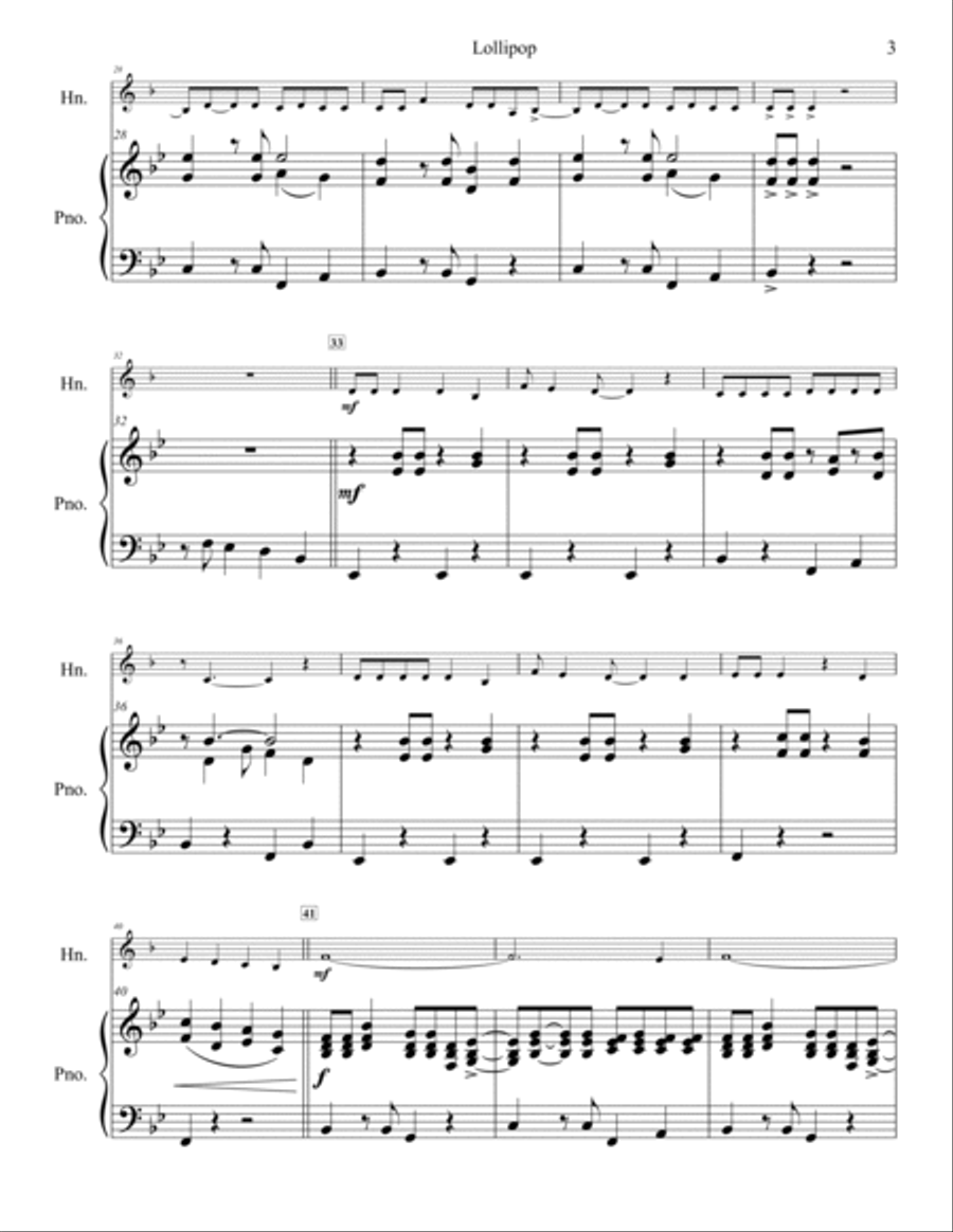 Lollipop Horn scores gallery preview page 4