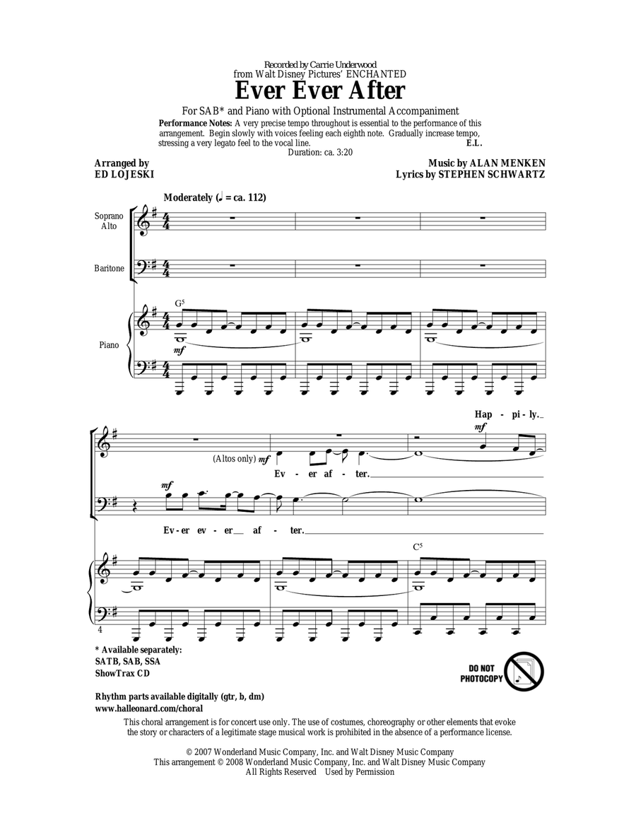 Ever Ever After (from Enchanted) (arr. Ed Lojeski) 3-Part scores gallery preview page 1