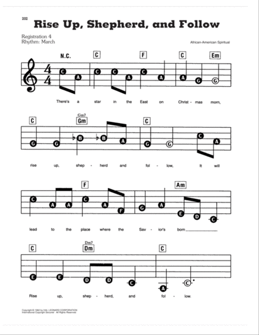 Rise Up, Shepherd, And Follow Electronic Keyboard scores gallery preview page 1