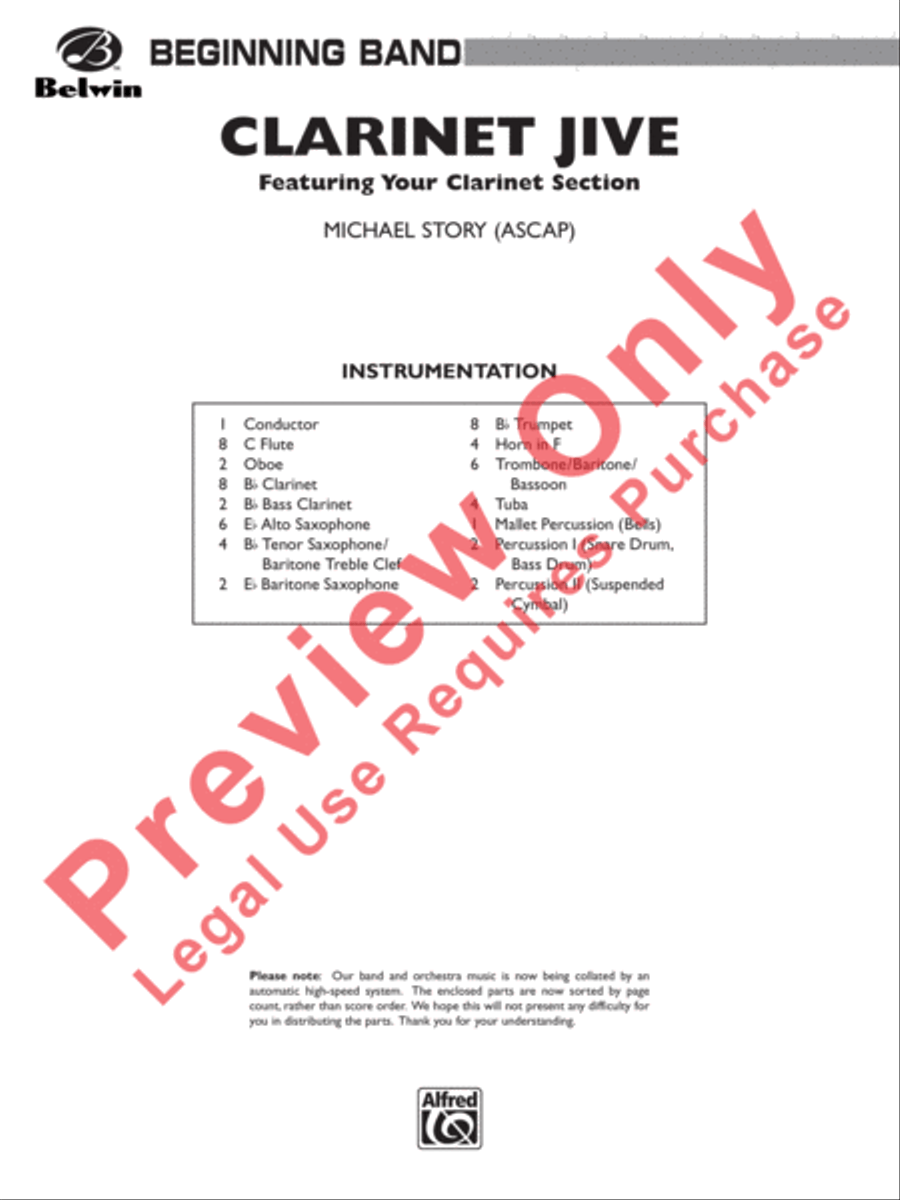 Clarinet Jive Concert Band scores gallery preview page 2