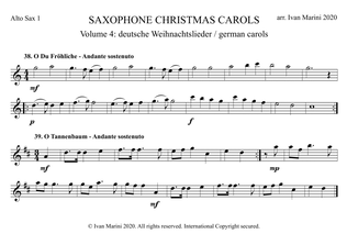 SAXOPHONE CHRISTMAS CAROLS vol. 4 - 12 world famous German Carols for Sax Quartet (SATB or AATB)