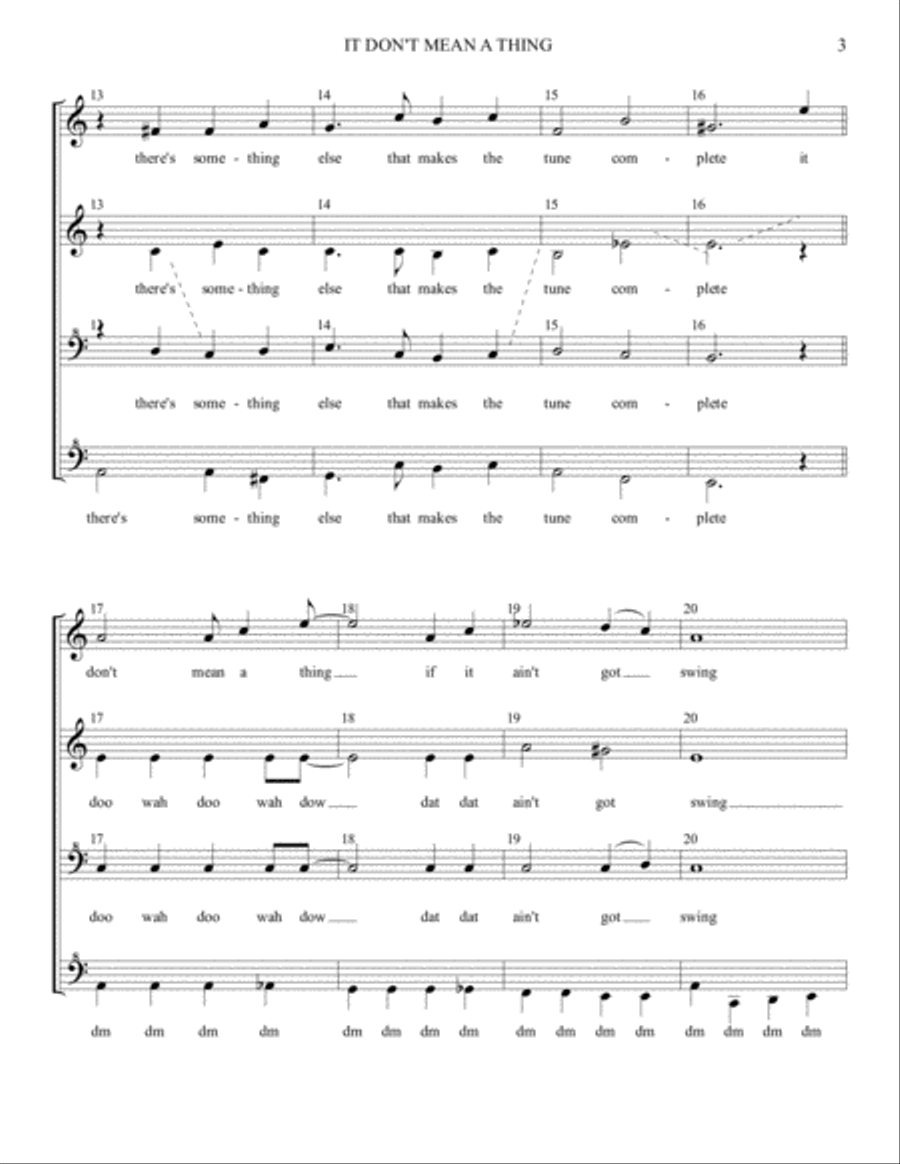 It Don't Mean A Thing (If It Ain't Got That Swing) SSAA scores gallery preview page 3