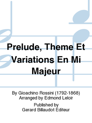 Book cover for Prelude, Theme et Variations en Mi Majeur