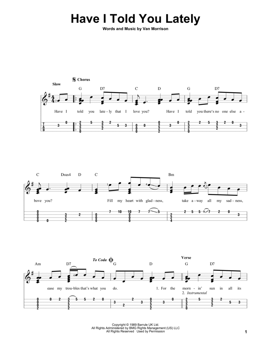 Have I Told You Lately Ukulele scores gallery preview page 1