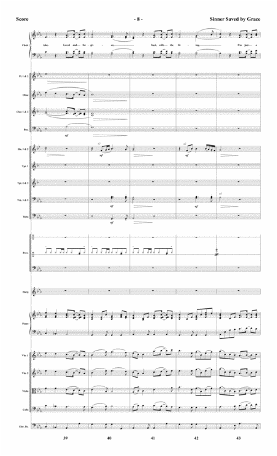 Sinner Saved by Grace - Orchestral Score and Parts Choir scores gallery preview page 10