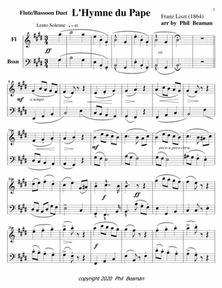 L'Hymne du Pape-Flute-Bassoon duet