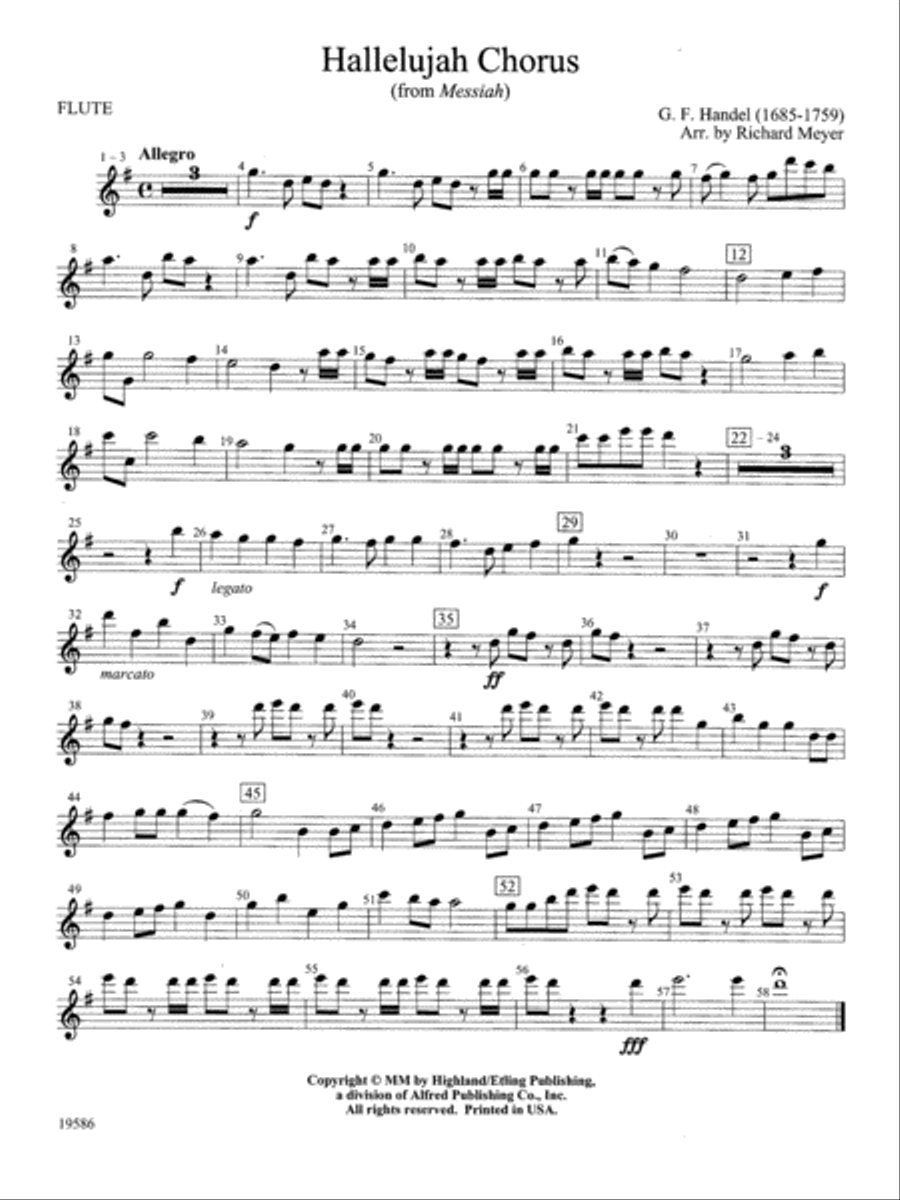 Hallelujah Chorus from Messiah: Flute Full Orchestra scores gallery preview page 1
