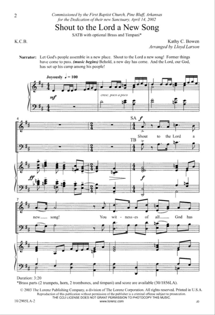Shout to the Lord a New Song 4-Part scores gallery preview page 2