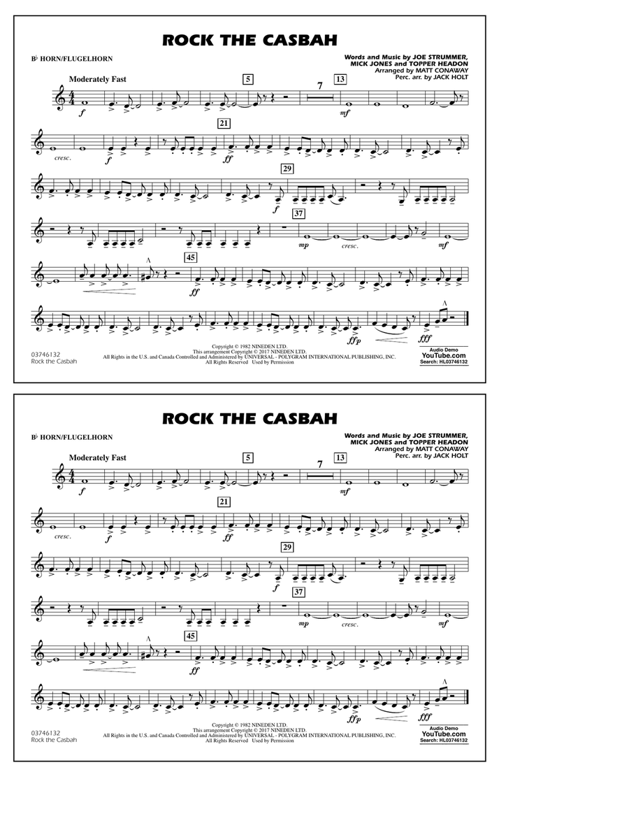 Rock the Casbah - Bb Horn/Flugelhorn Marching Band scores gallery preview page 1