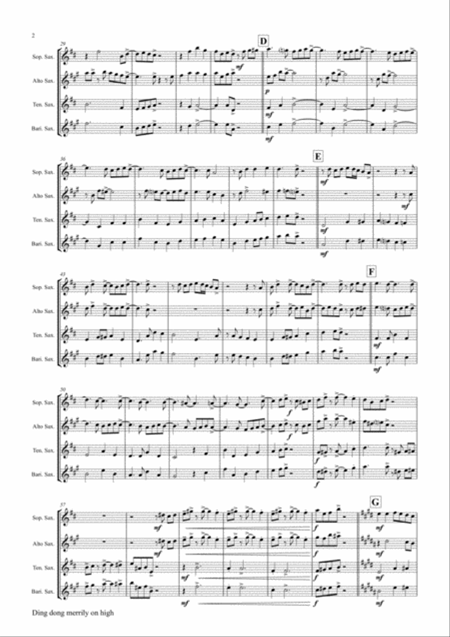 Ding dong merrily on high - Swing - Saxophone Trio Woodwind Trio scores gallery preview page 2