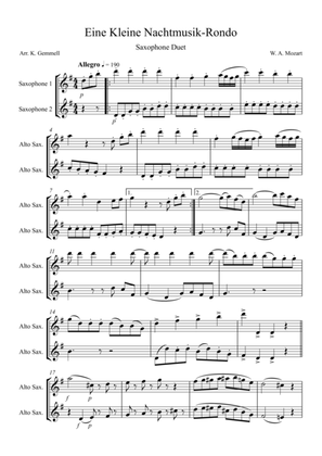Eine Kleine Nachtmusik – Rondo: Saxophone Duet (2 altos or 2 tenors)