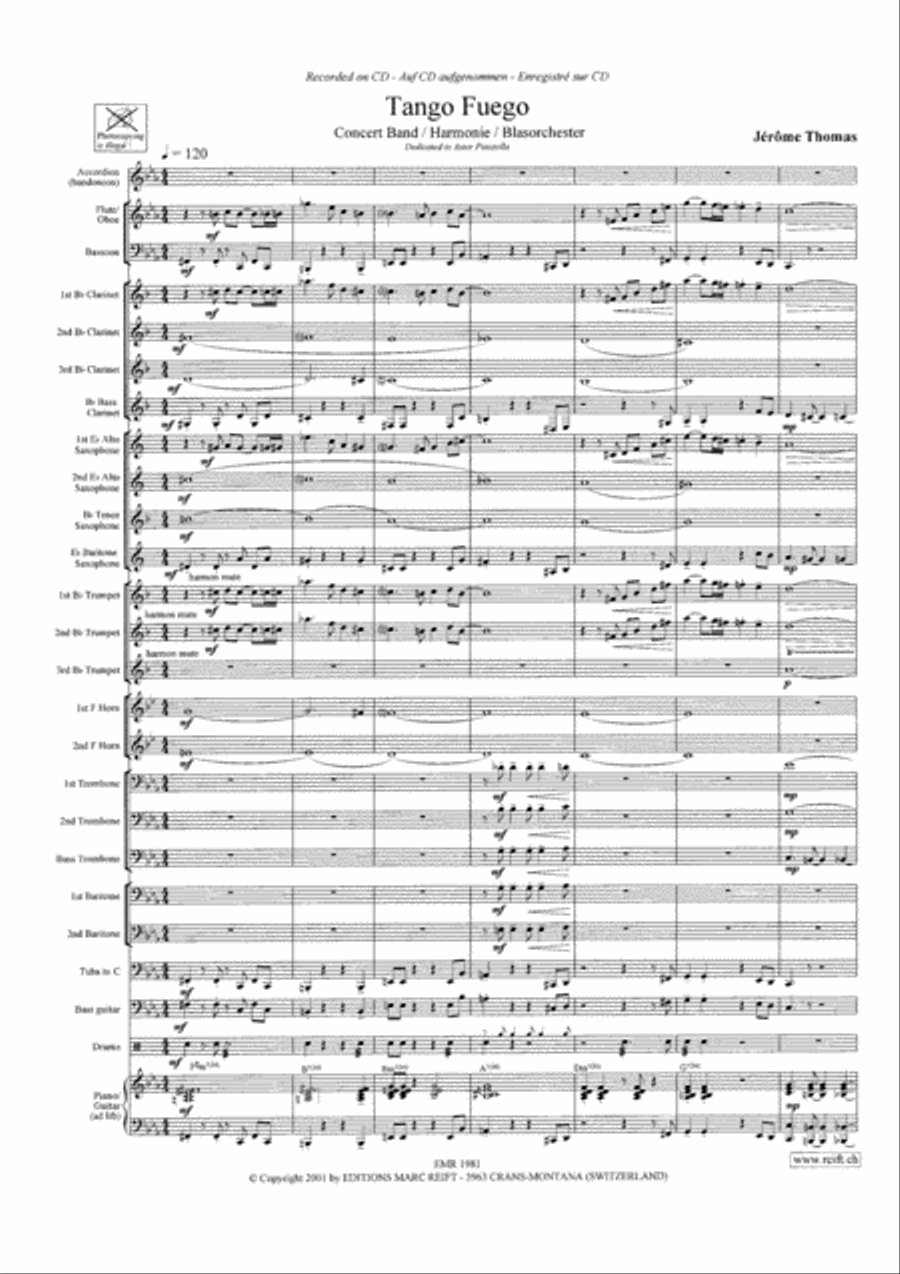 Tango Fuego Concert Band scores gallery preview page 4