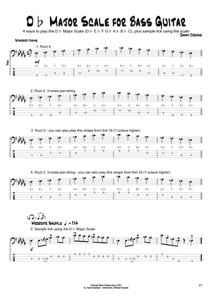 Db Major Scale for Bass Guitar (4 Ways to Play)