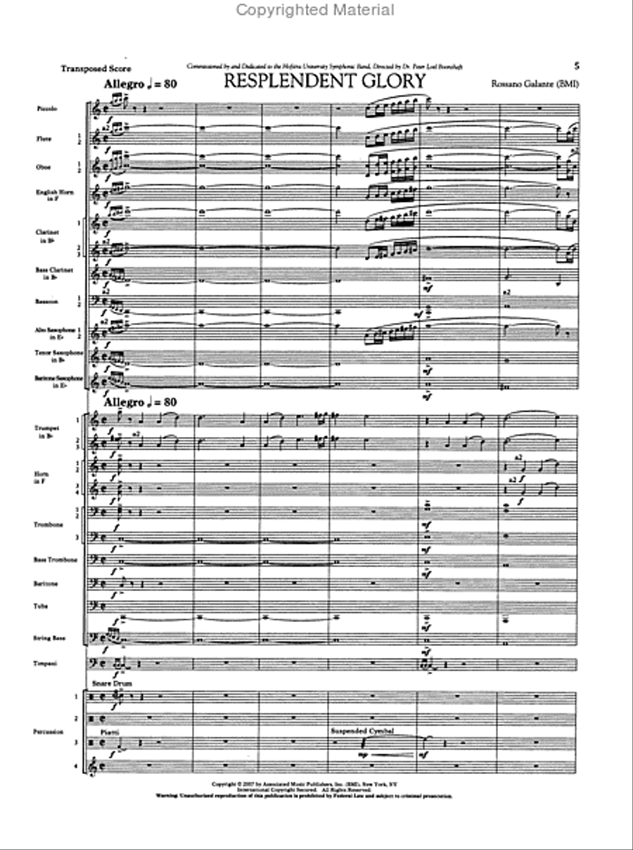Resplendent Glory Resplendent Glory Concert Band scores gallery preview page 2
