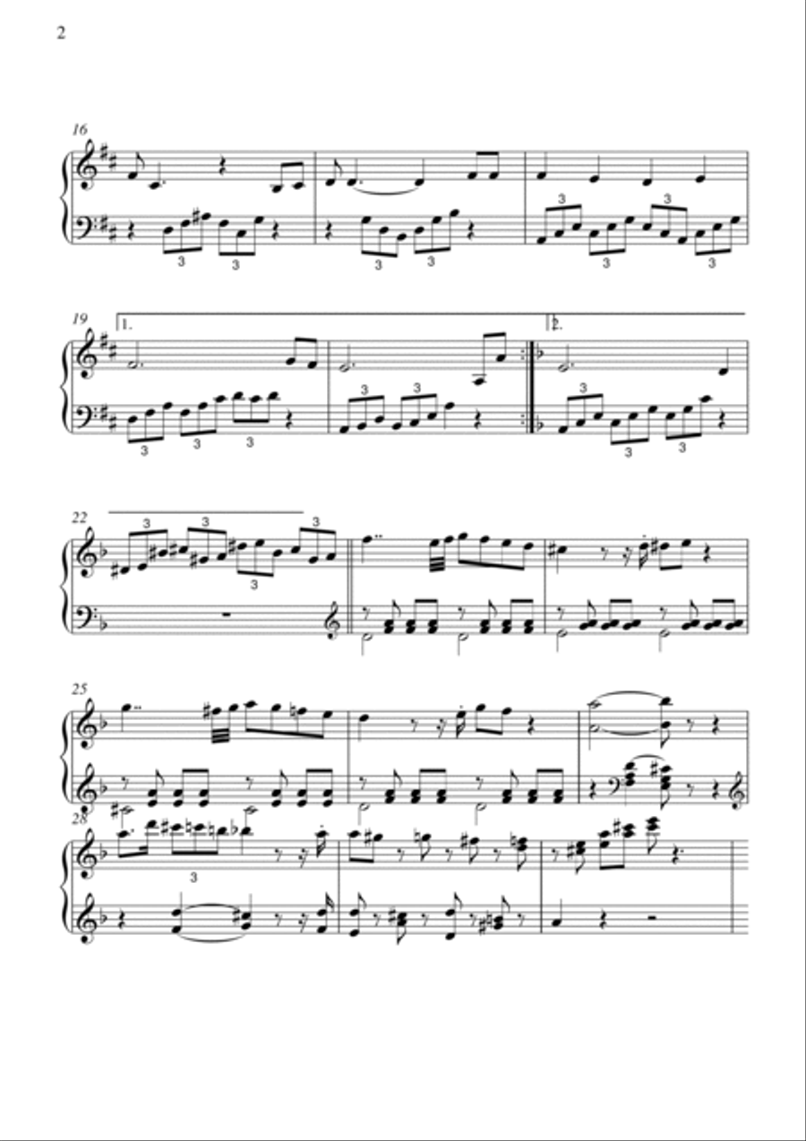 Mozart Senyor tu en crides per el meu nom Piano Solo scores gallery preview page 2