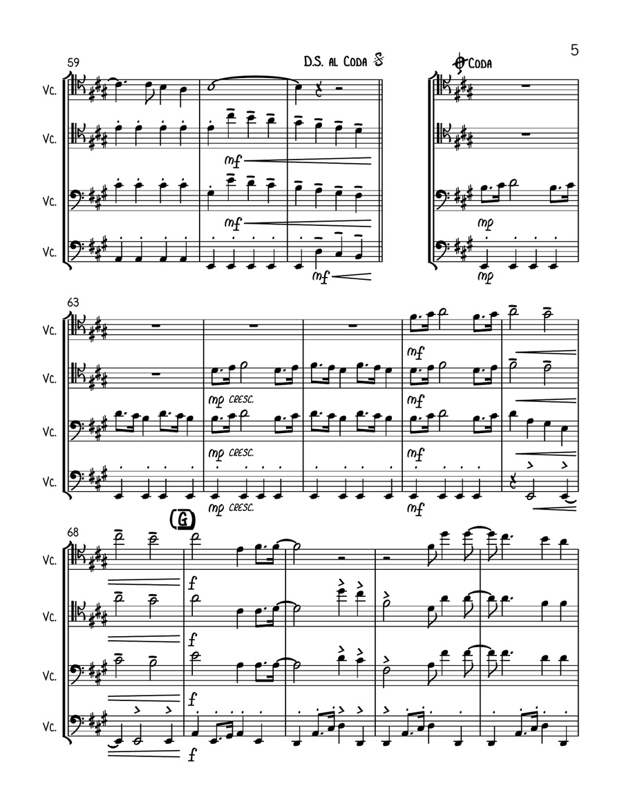 Sweet Caroline Cello scores gallery preview page 5