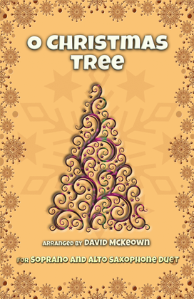 Book cover for O Christmas Tree, (O Tannenbaum), Jazz style, for Soprano and Alto Saxophone Duet