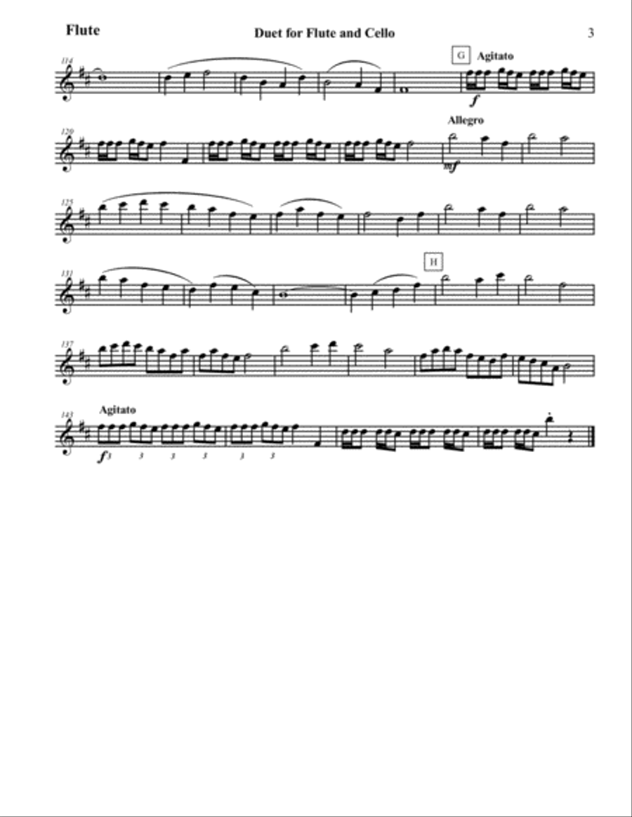 Duet Op. 17D for Flute and Cello Flute scores gallery preview page 4