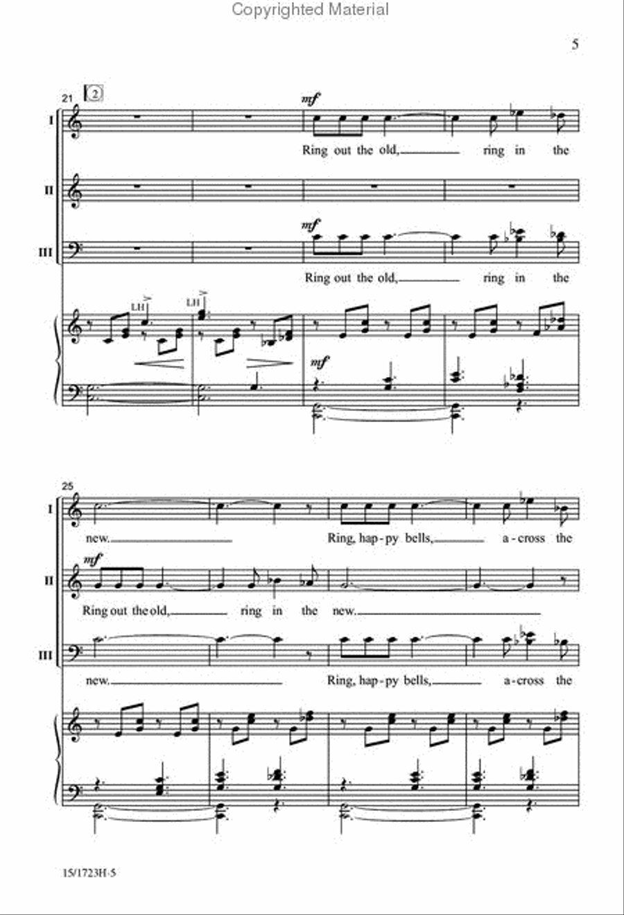 Ring Out, Wild Bells 3-Part scores gallery preview page 4
