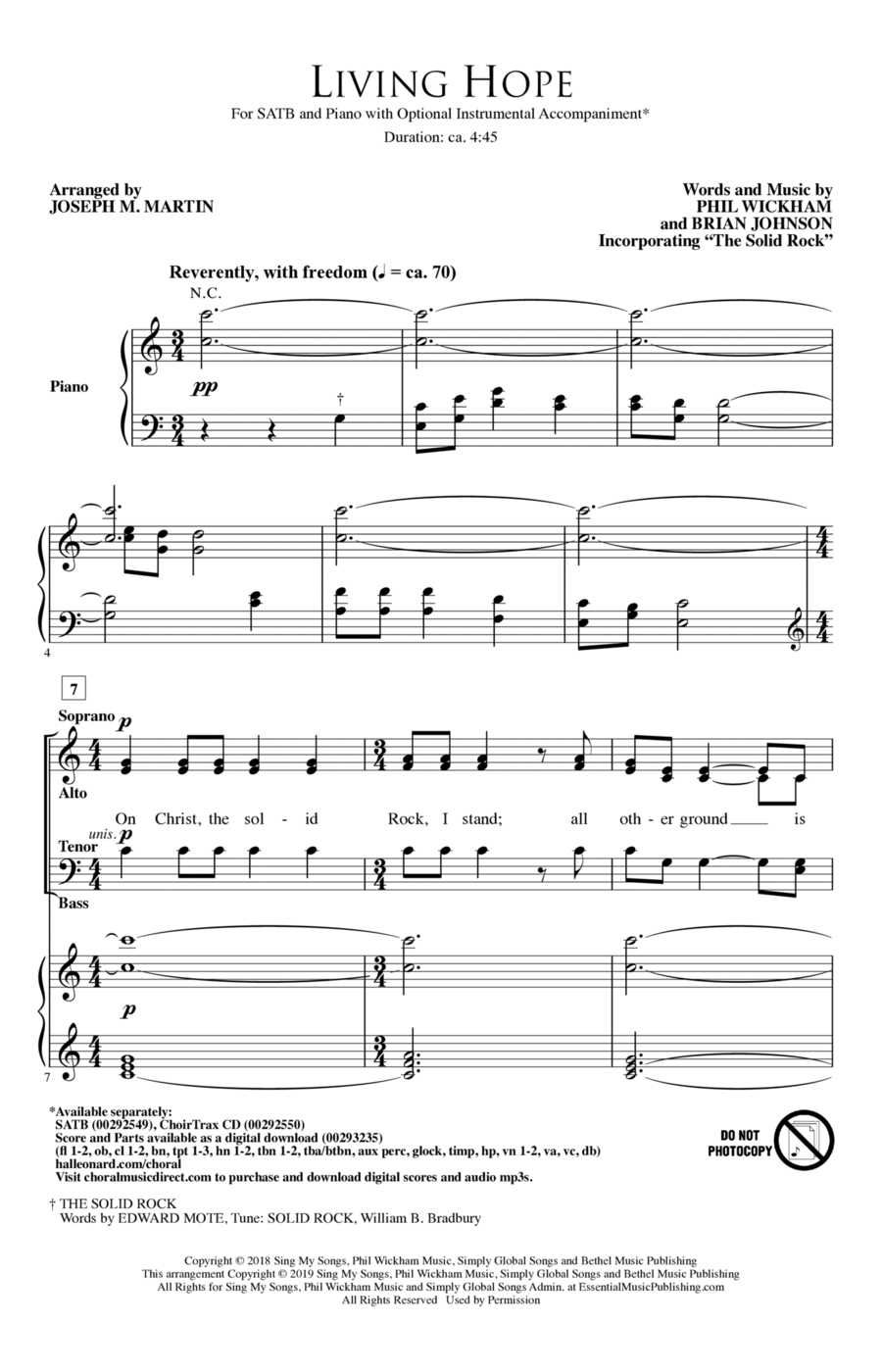 Living Hope (arr. Joseph M. Martin) 4-Part scores gallery preview page 1