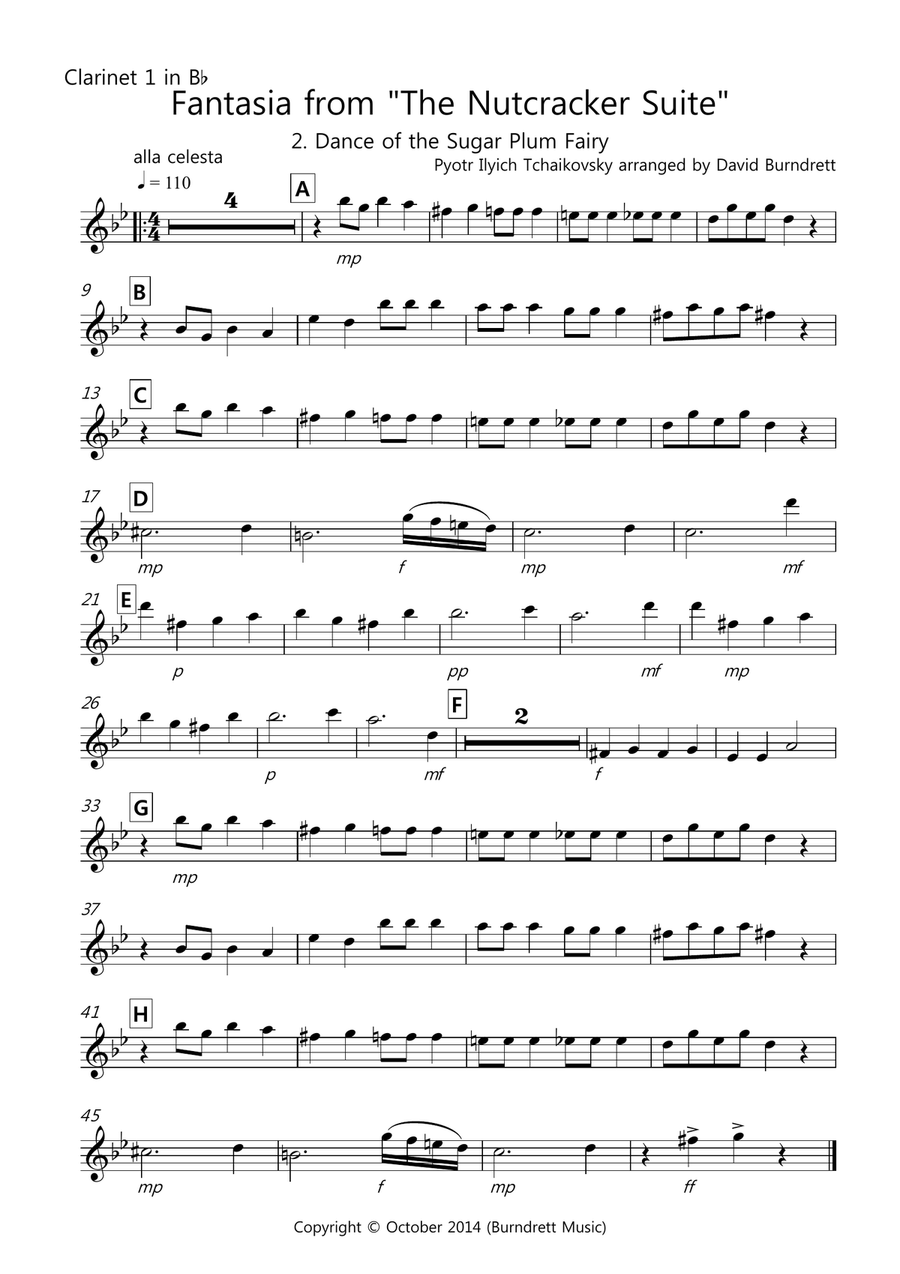 Dance of the Sugar Plum Fairy (fantasia from Nutcracker) for Clarinet Quartet Clarinet Quartet scores gallery preview page 4