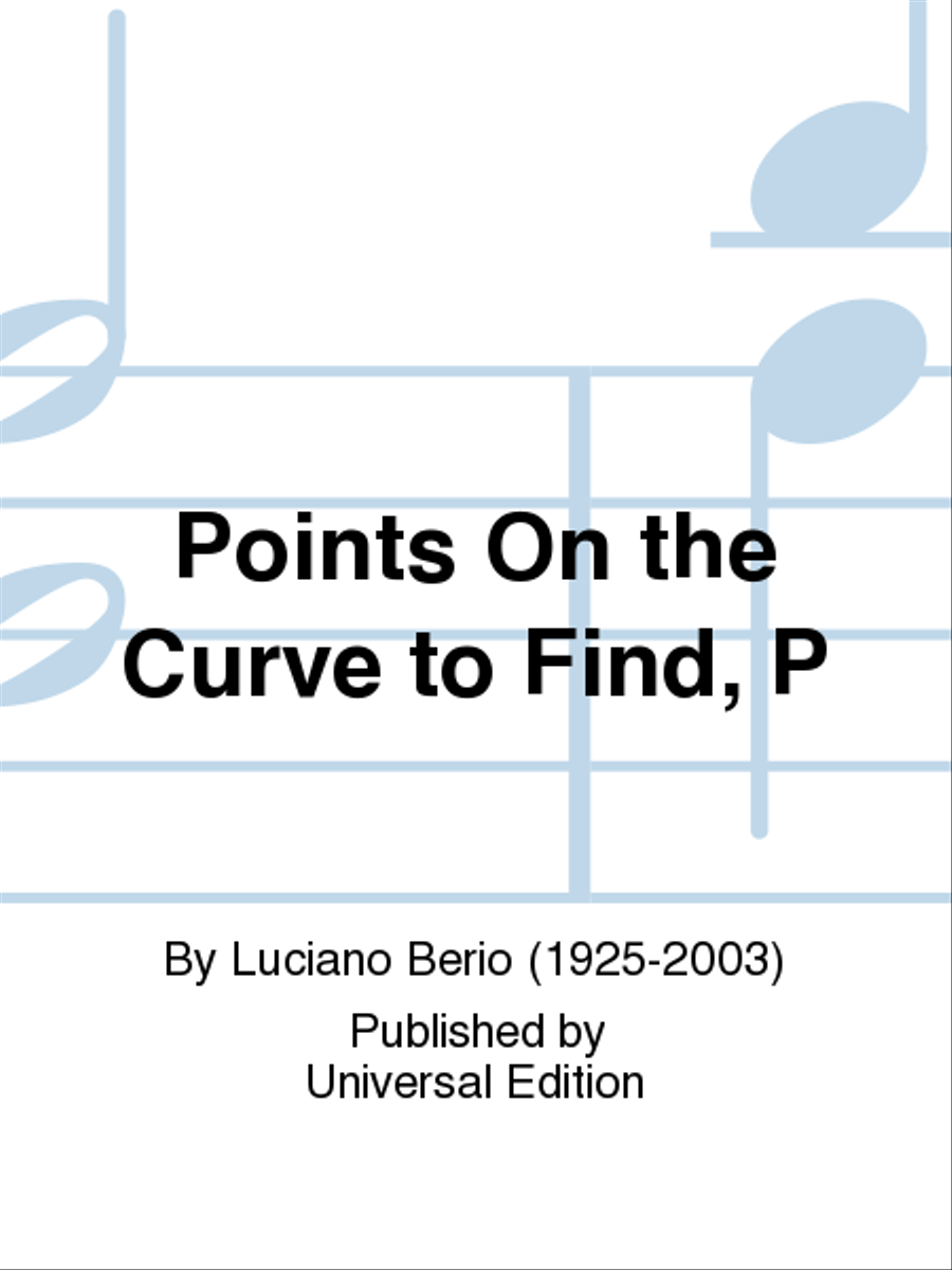 Points on the Curve To Find, P Piano scores gallery preview page 1