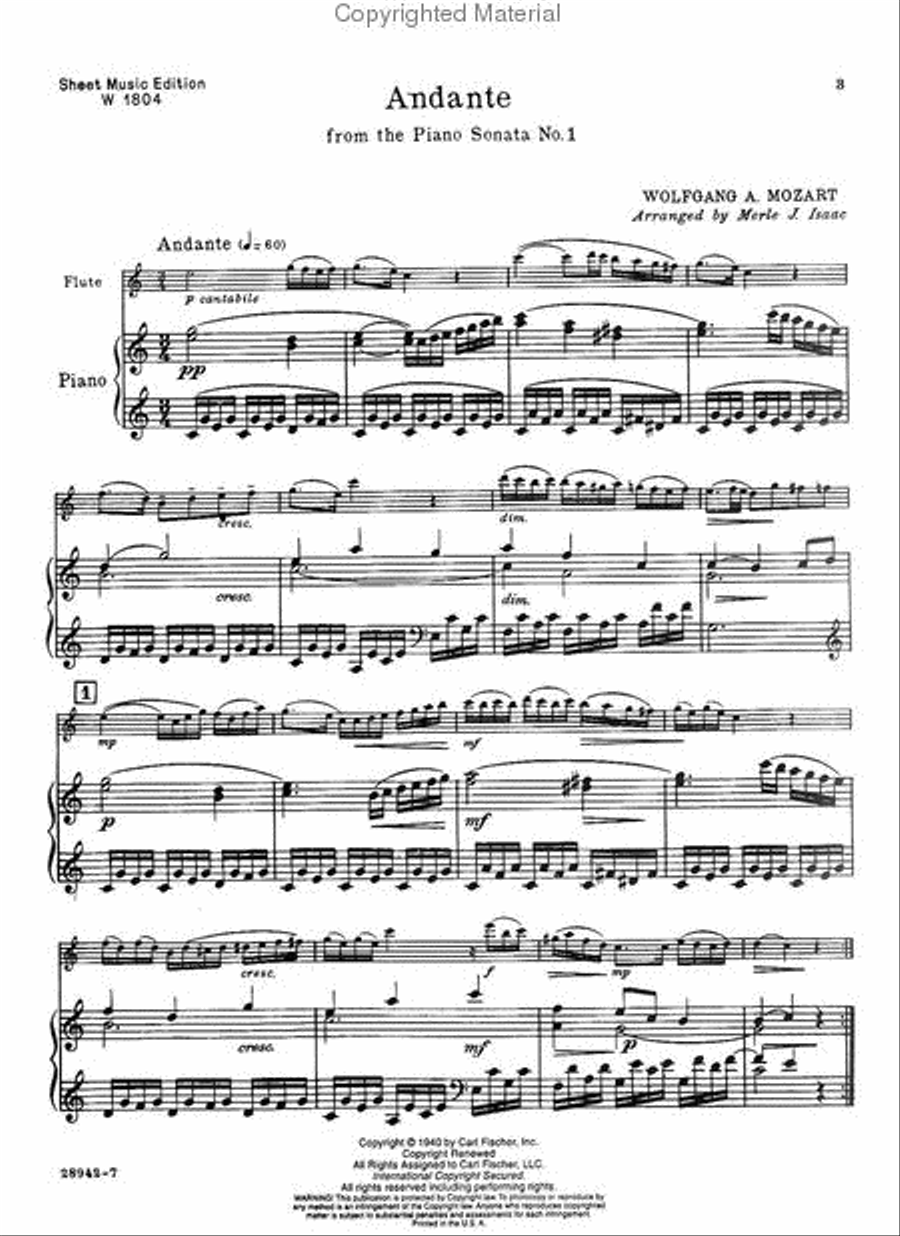 Andante Andante Flute Solo scores gallery preview page 2