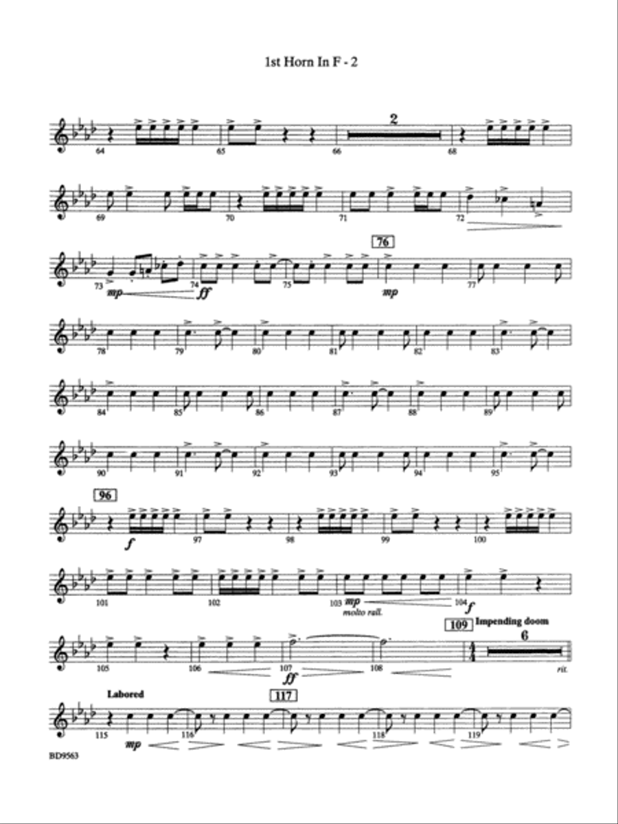 The Inferno: 1st F Horn Concert Band scores gallery preview page 2