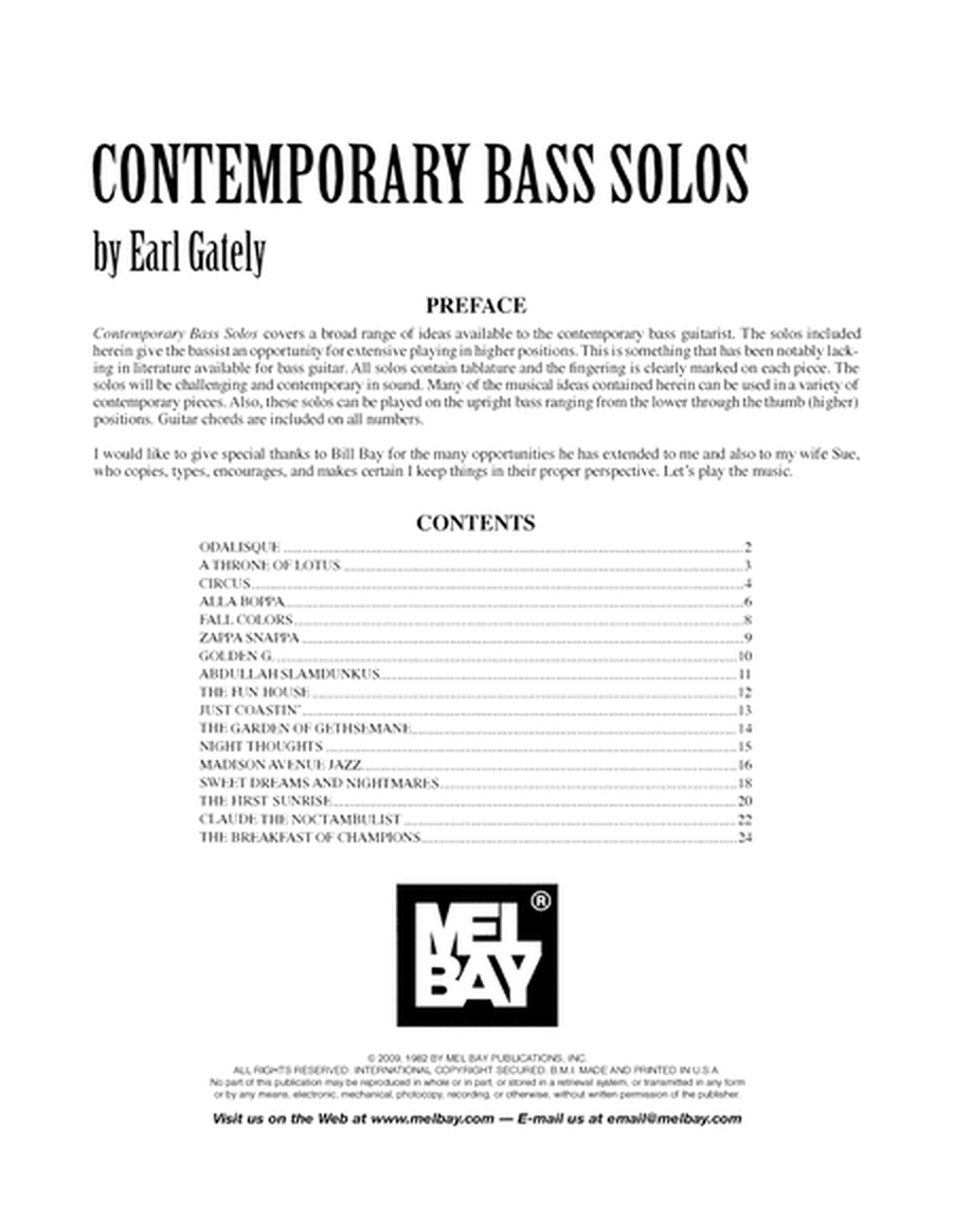 Contemporary Bass Solos
