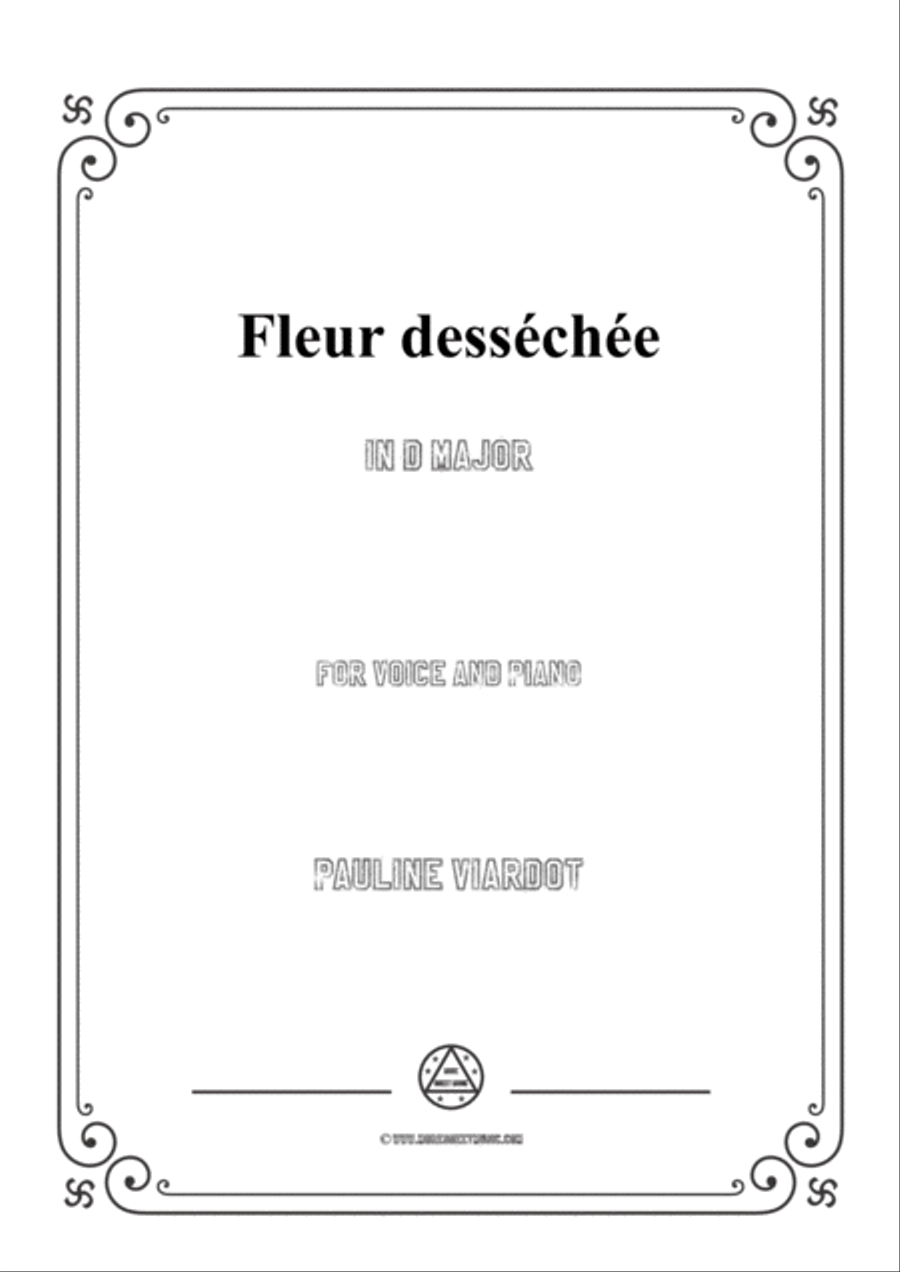 Book cover for Viardot-Fleur desséchée in D Major,for Voice and Piano