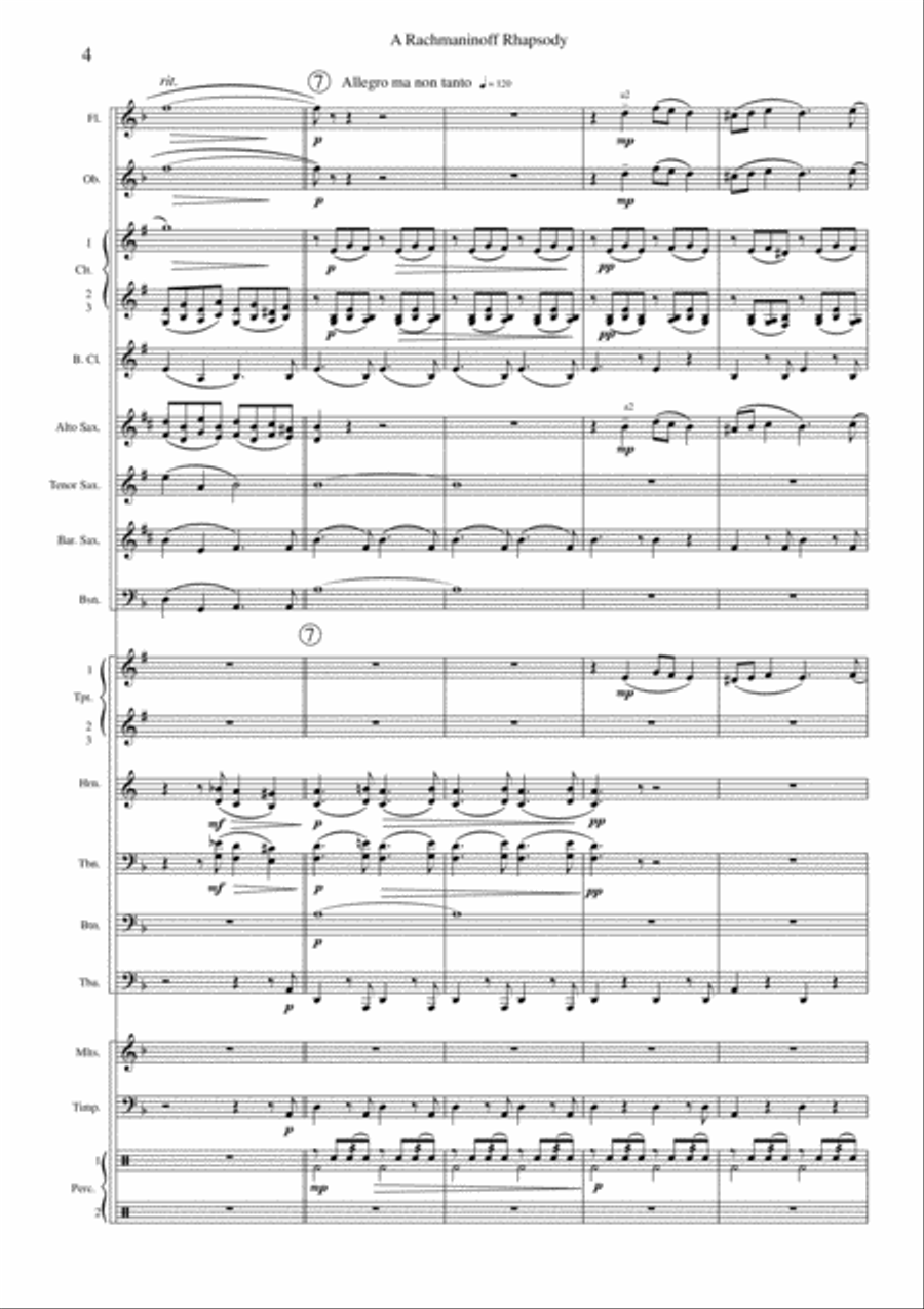A Rachmaninoff Rhapsody Concert Band scores gallery preview page 4