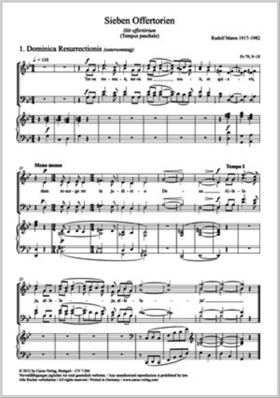 Rudolf Maros: Sieben Offertorien Score scores gallery preview page 1